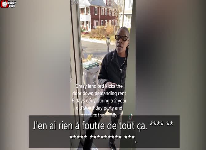 Video :The landlord threatens a family when he shows up to collect his rent five days early